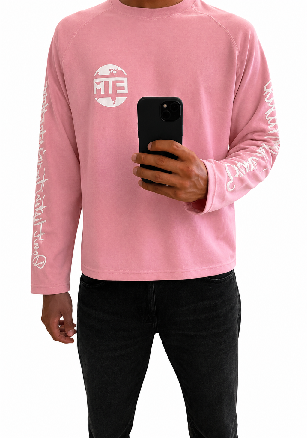 White on Pink Long sleeve