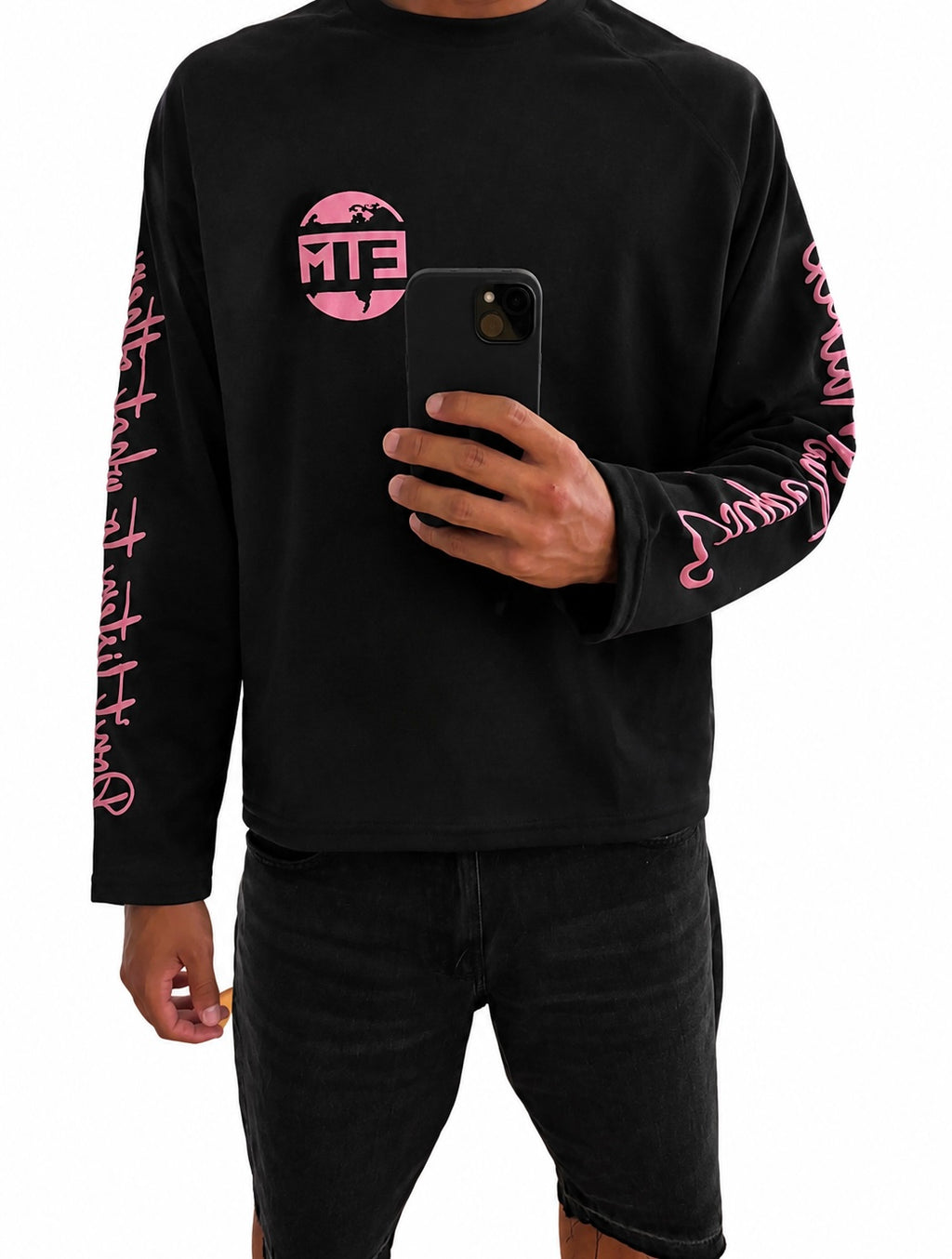 Pink on Black Long Sleeve