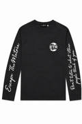 White on dark grey long sleeve