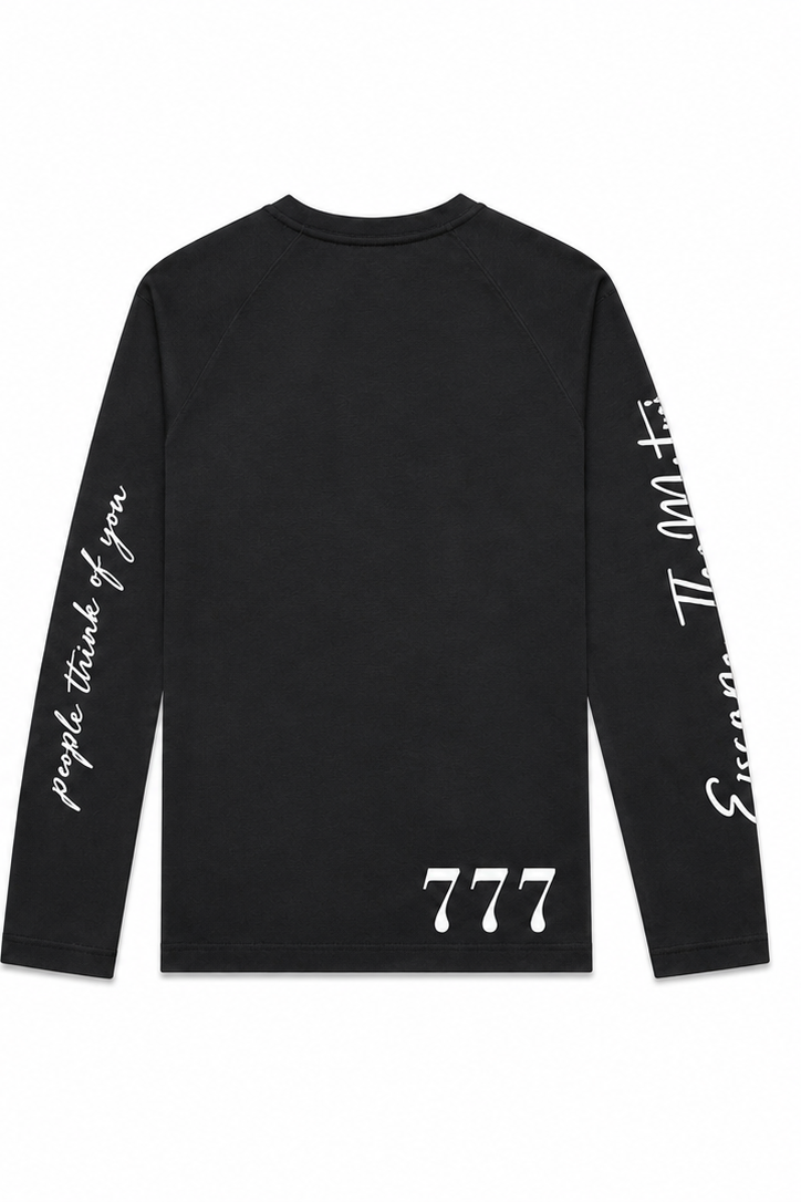 White on dark grey long sleeve