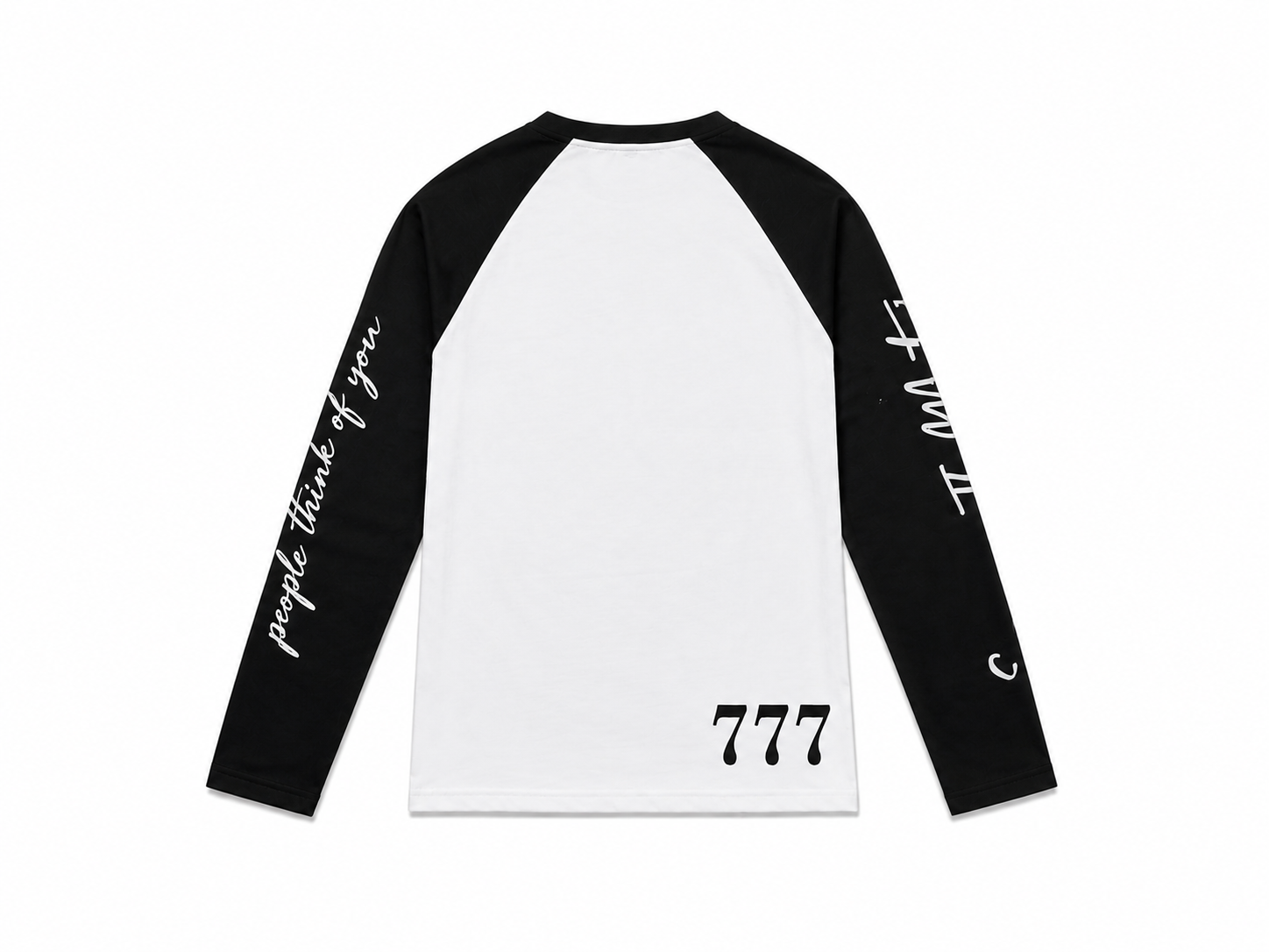 Black and white long sleeve with writing