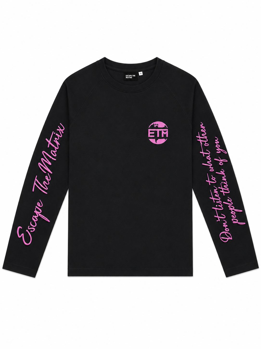 Pink on Black Long Sleeve