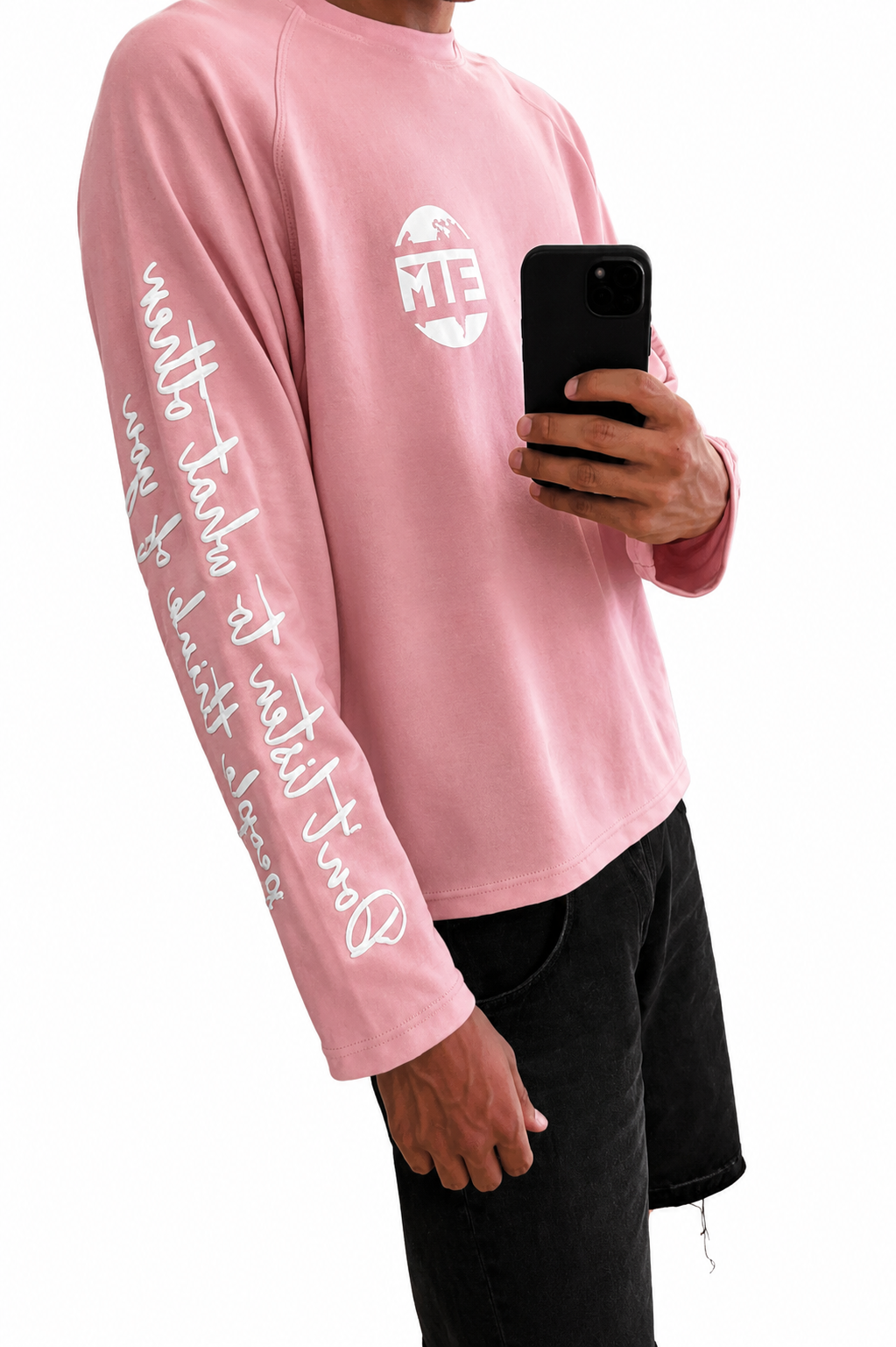 White on Pink Long sleeve