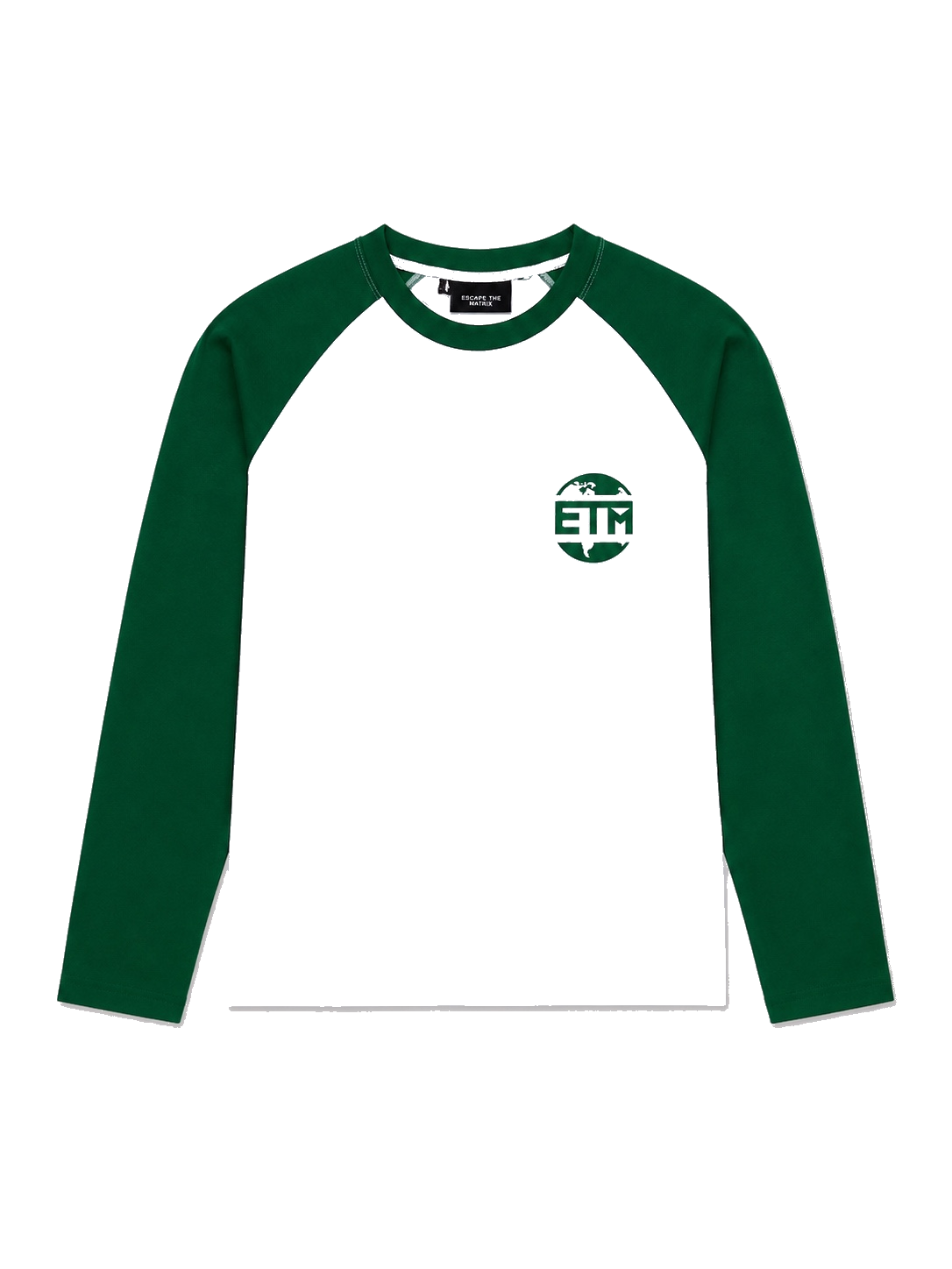 Green and white long sleeve
