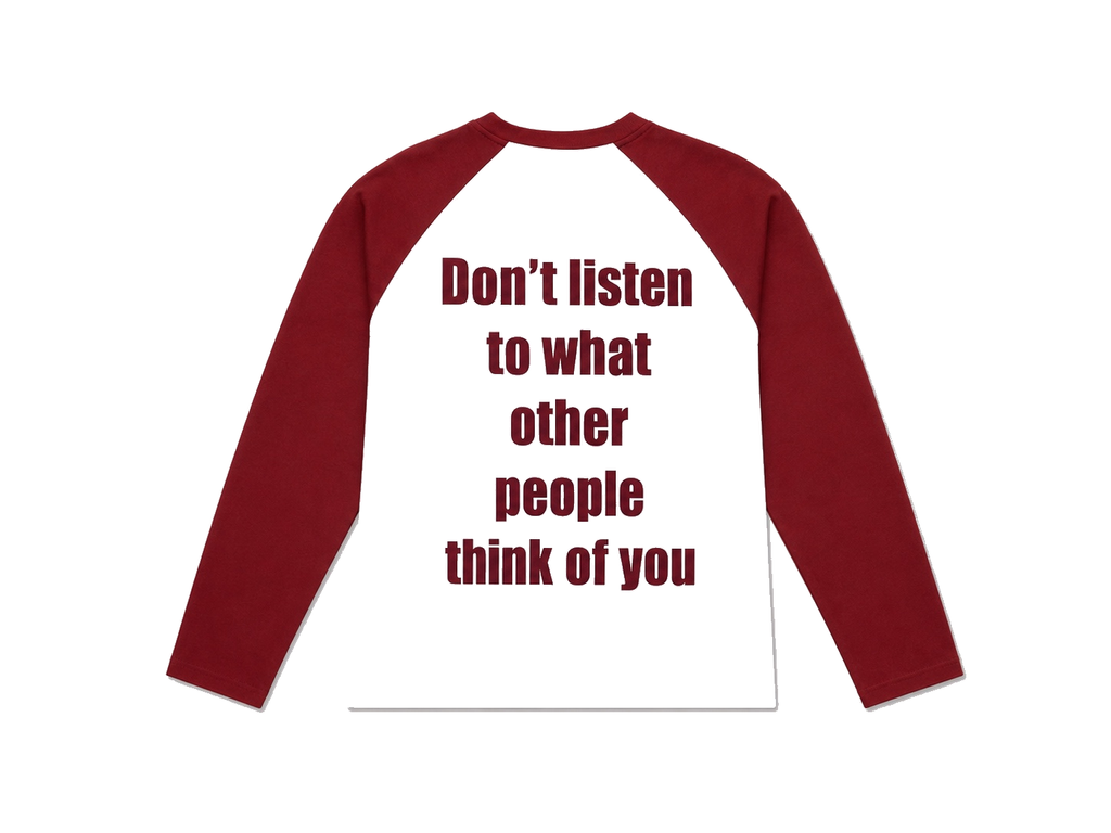 Red and white long sleeve