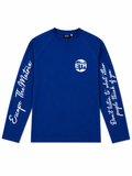 White on dark blue long sleeve