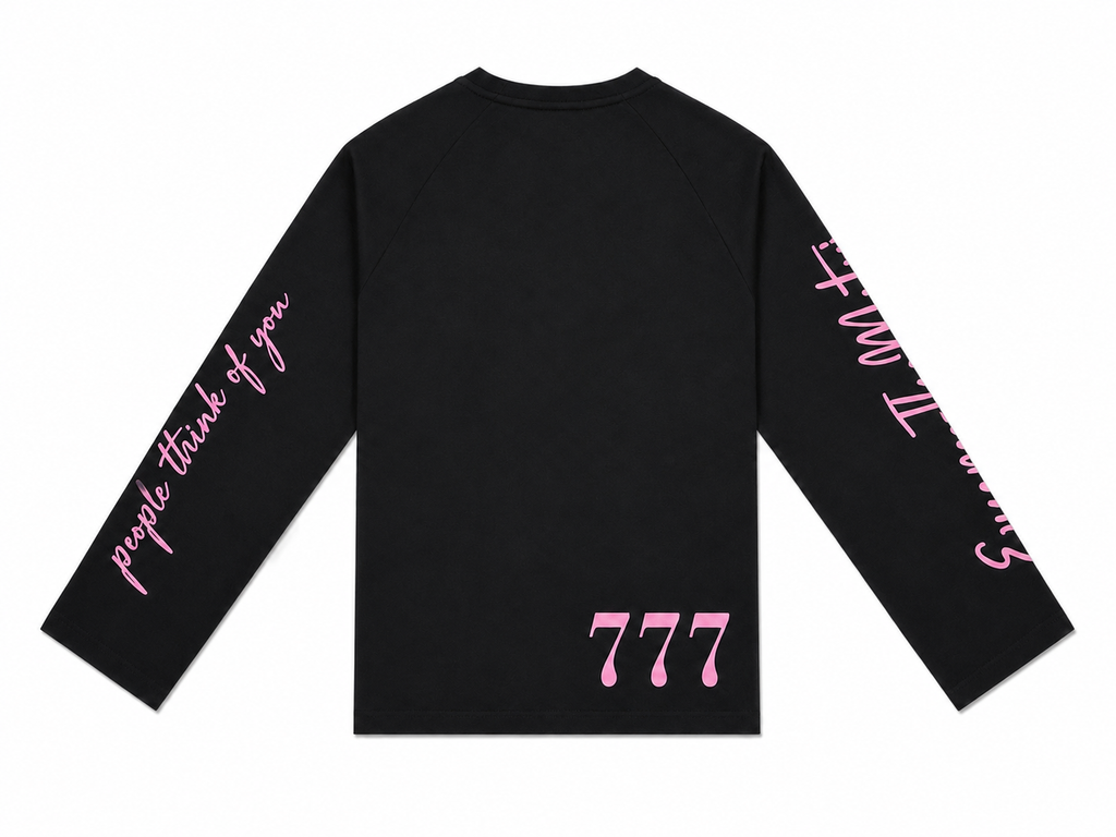 Pink on Black Long Sleeve